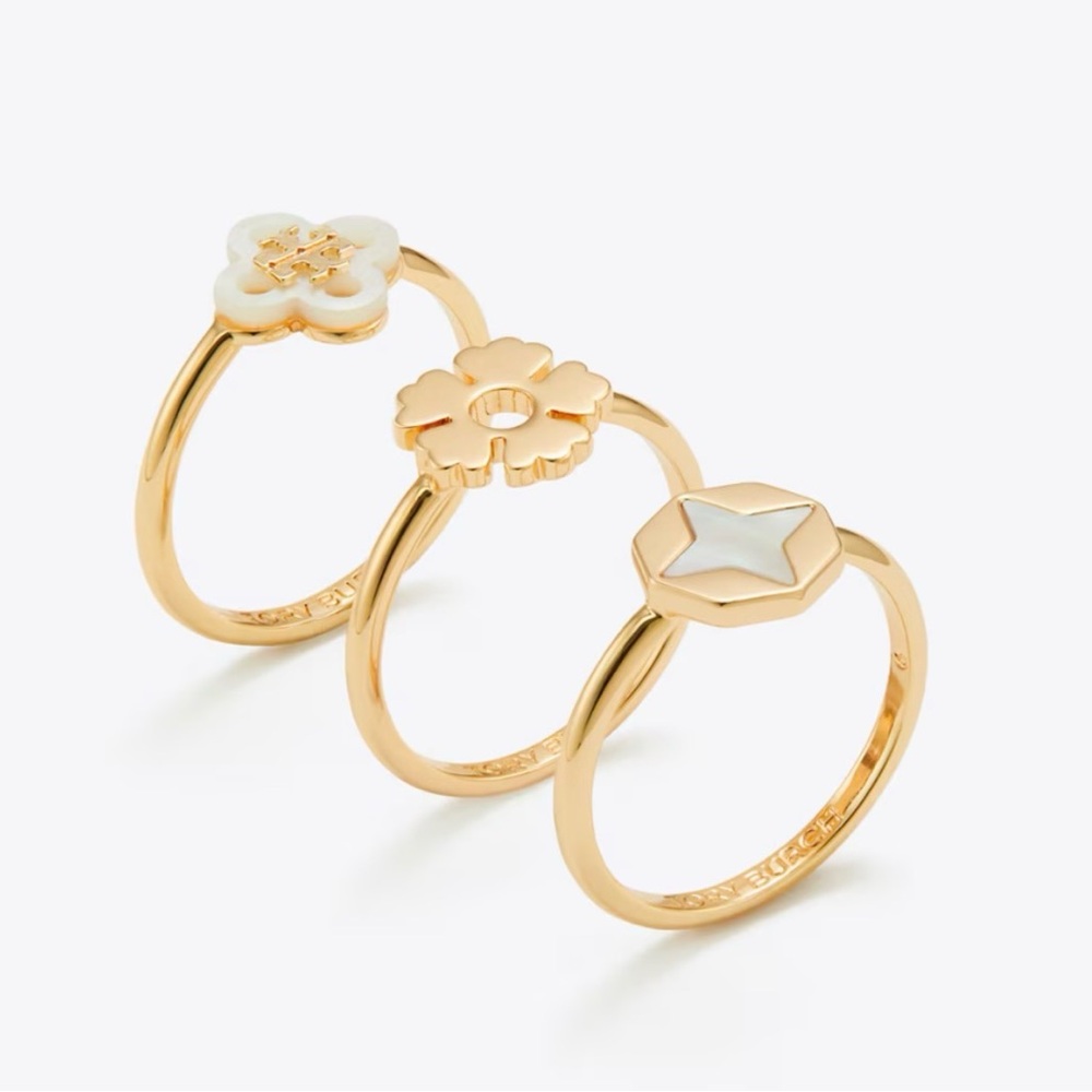 Tory Burch FORGET ME NOT STACKING RING SET